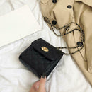 Fashion Messenger Bag Women PU Leather Shoulder Bags Small Purse (Black)