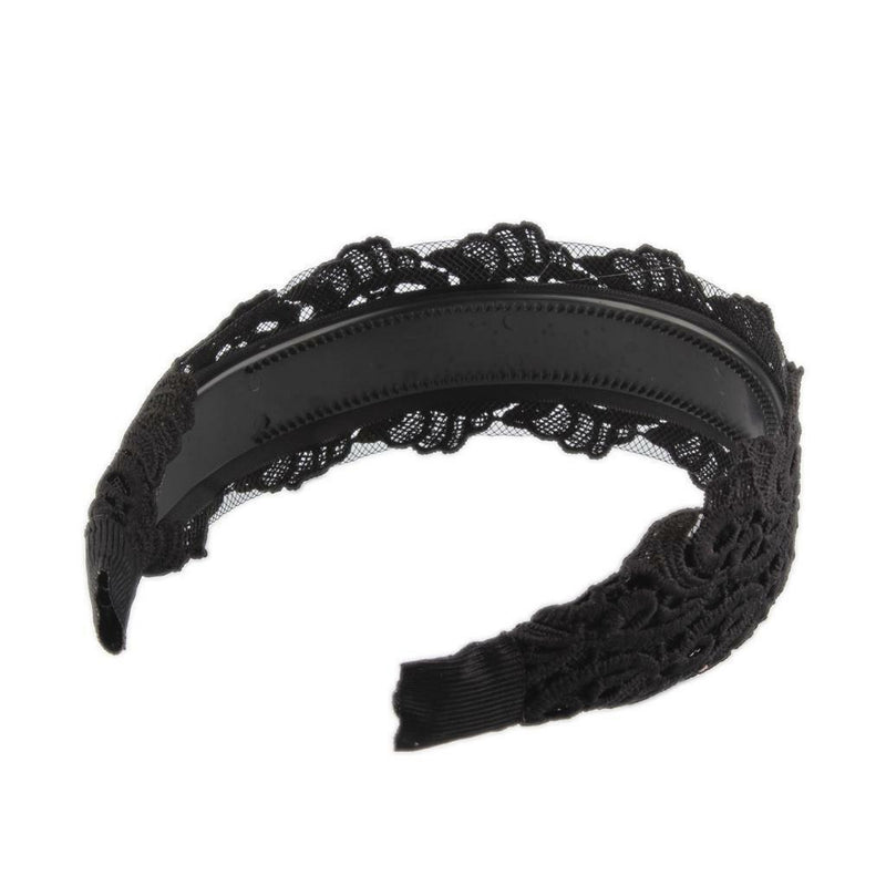 Black Lace Extra Wide Headband Alice Band Women Wide Hair Band Headwraps