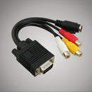 PC VGA to S-Video AV 3RCA TV Out Converter Adapter Cable