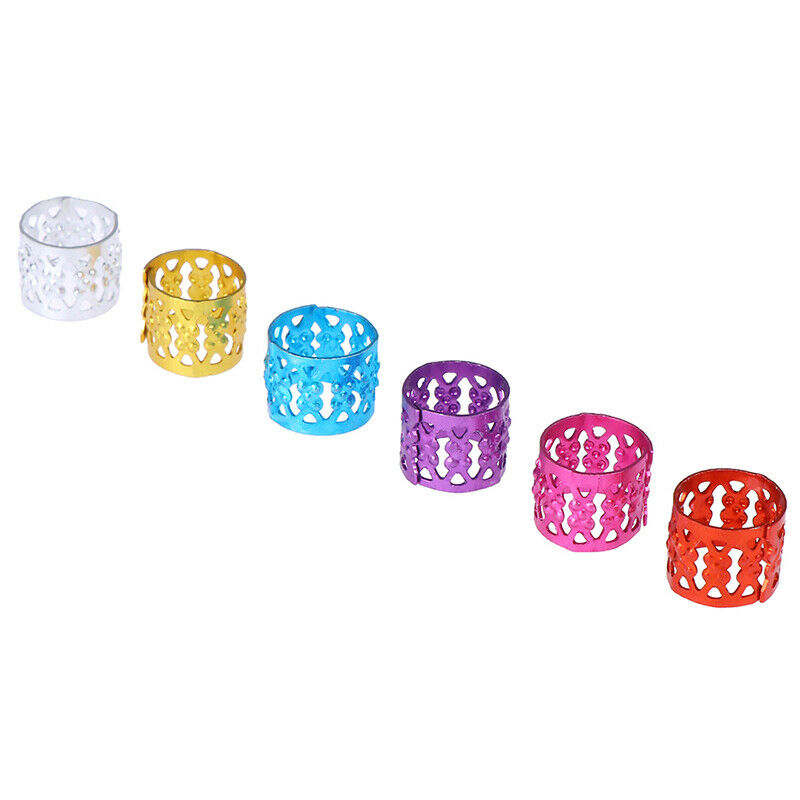 100x DIY Dreadlock Beads Adjustable Hair Braid Rings Cuff Clips Wholesale Kid Gw