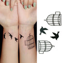 2pcs Body Art Tatoo bird cage Removable waterproof Tattoo Stickers Temporary MO