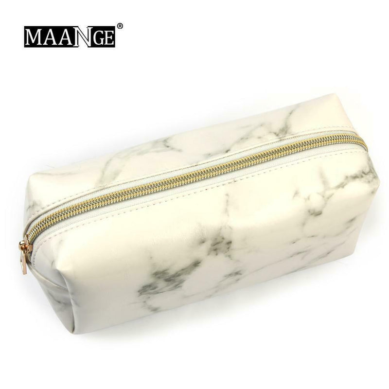 Marble Cosmetic Bag Makeup Brush Powder Makeup Tool Storage Pouch (Bag) A