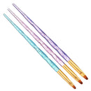 3 Pcs UV Gel Nail Art Brush Acrylic Painting Pen Kit For Salon Manicure DIY