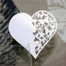 50 Beauty Heart Wine Glass Place Cards Wedding Name Party Table Decor Ivory