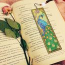 DIY Peafowl Special Shaped Diamond Painting Leather Tassel Bookmark Gift