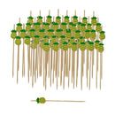 100pcs Fruit Toothpicks Bamboo Cocktail Picks for Bar Wedding Barbecue Party