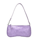 Women Totes Bags Alligator PU Elegant Shopping Shoulder Handbag (Purple)