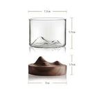 Irish Whiskey Wine Cup Small Mountain with Wooden Base Unique Gift Glass Cu U7N1