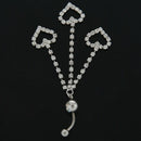 New Three Chain Crystal Heart Dangle Navel Belly Button Ring Piercing JewelrW2G4