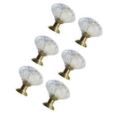 6Pcs Clear Crystal Glass Door Pull Drawer Knob Handle Cabinet Furniture 29mm