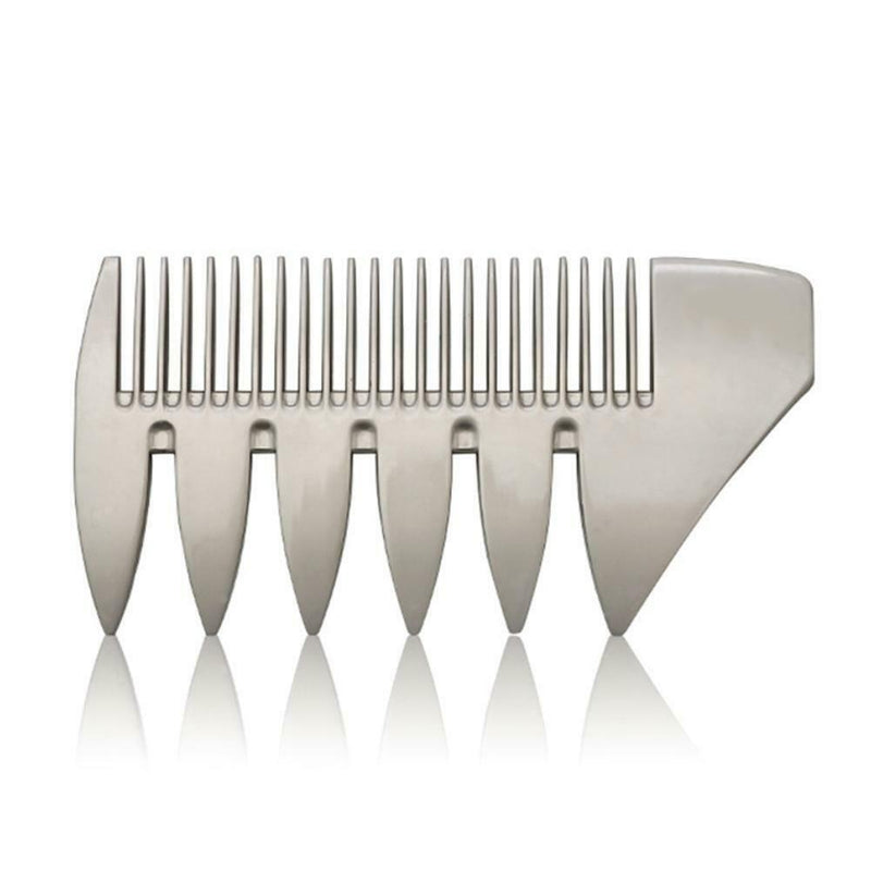 Mens Retro Double-sided Wide Tooth Metal Beard Comb Hair Comb Styling Tool