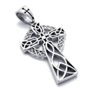 Jewelry Cross Pendant Necklace for Men - Chain - Celtic -Stainless Steel -  U3G3