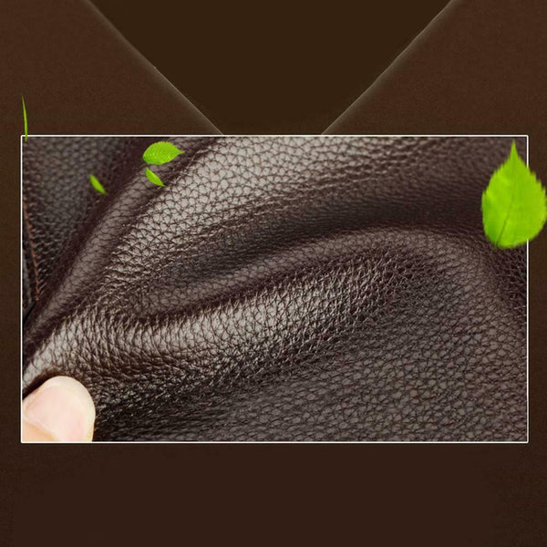 Solid Color Shoulder Bags Business PU Leather Men Messenger Bags (Black) SN9F