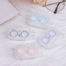 Plastic Candy Color Transparent Contact Lens Partner Case Travel Kit StoragS Ew
