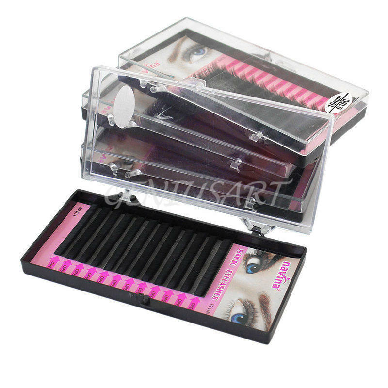 4 Tray False Eyelash Extensions C Curl 8/10/12/14mm Salon Makeup Accessories