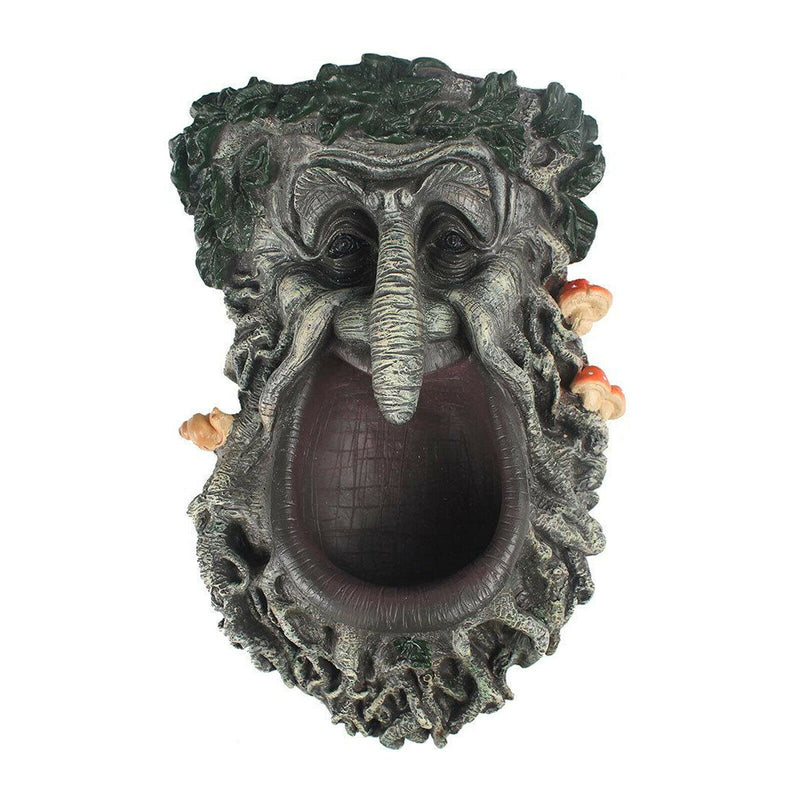 Tree Hugger Old Man Face Garden Outdoor Bird Feeder Sculpture Yard Decor