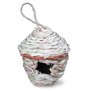 2x Handmade Woven Straw Bird Nest Cage Small House Shaped for Parrot Budgie