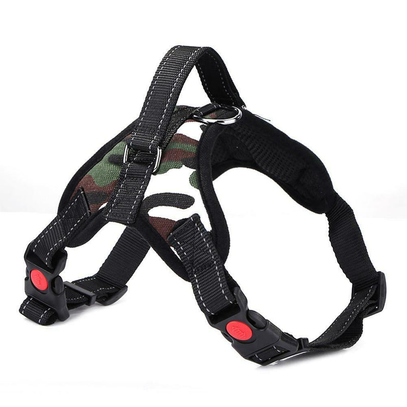 Adjustable Nylon Dogs Harness Vest Puppy Chest Strap Pet Supply (White)L