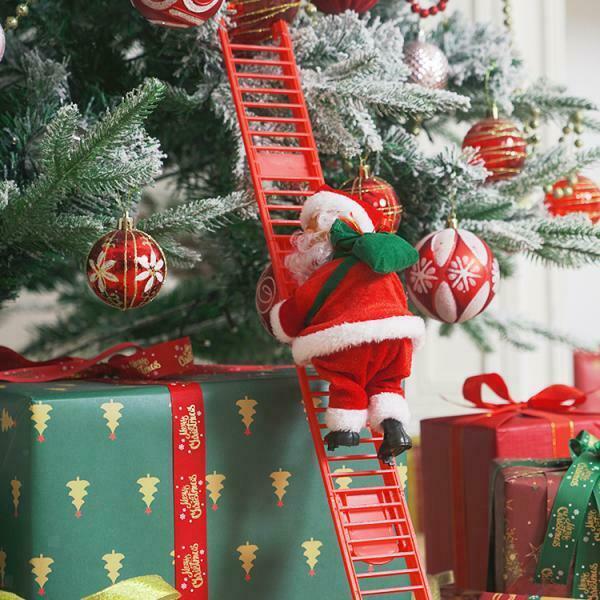 Christmas Santa Claus Toys Electric Climb Ladder Christmas Tree Hanging Ornament