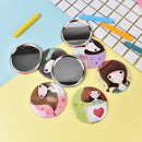 Mini Girl Series Mirror Portable Makeup Mirror Small Pocket Traveling One Sid^
