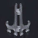 12Pcs 3 Inch Plastic Easels or Plate Holders Display Dinner Plate (Transpar