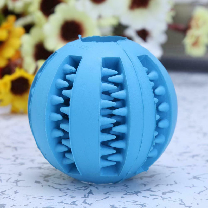 7cm Pet Toys Rubber Interactive Ball for Dog Chew Tooth Cleaning(Blue) A