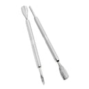 2Pc Cuticle Nail Pusher Spoon Remover Stainless Steel Manicure Pedicure Tool
