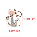 Fashion Crystal Cat Eat Fish Brooch Animal Women Pin Decor Corsage Badge JewelJR