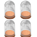 4pcs Mini Clear Glass Dome Shade Cover with Wooden Cork Home Wedding Decor