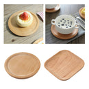2 Pieces Durable Wood Pan Plate for Dinner Lunch Snack Steak Tableware Set