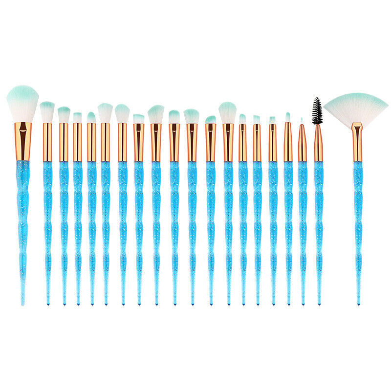 20Pcs/Set Professional Complete Diamond Beauty Makeup Brushes Eyebrow Eyesh S3Q9