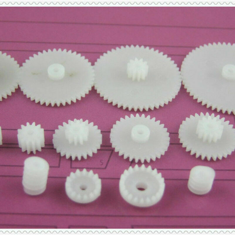 80Pcs Plastic DIY Robot Gear Set Single Double Layer R3P1 Crown Sleev Shaft F7K9