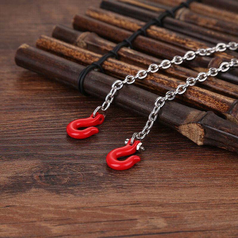 RC Car Red Chain Pull Rope Rescue Hook for Traxxas Tamiya 1/10 RC Crawler