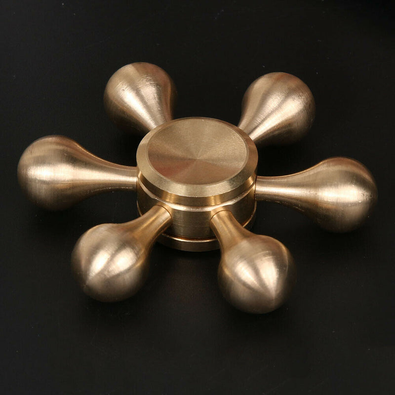 Six Angle Water Drop Gyro Finger Spinner Fidget Spinner(Golden)