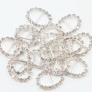 16pcs Diamante Rhinestone Oval Buckle Invitation Ribbon Slider Craft 10x20mm