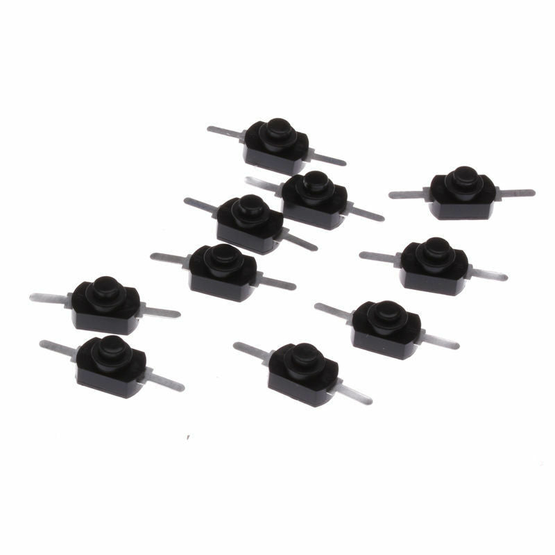 10Pcs 1A 30V DC 250V Black Latching On Off Mini Torch Push Button Switch B Ew