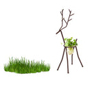 Creative Hydroponic Plant Transparent Glass Vase With Iron Deer Design Stan Q5C9