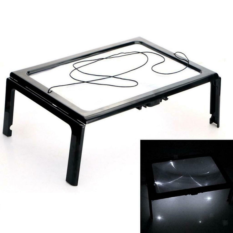 Large Magnifying Glass Page 3X Magnifier, Rectangular LED Lighted Illuminated