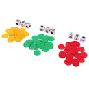 3 Pieces Plastic Dice with Casino Poker Chip Set for Children Kids Christmas