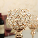 Crystal Candle Holders Stand Metal Pillar Candlesticks Set Mother's Day Hol