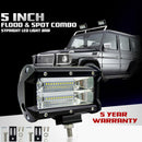 5inch 72W 2-Row LED Work Light Bar Flood Lamp for Off-road SUVs Boats Jeeps
