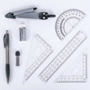 School Tools Precision Geometry Set, Compass and Protractor Set For High 8 Pcs