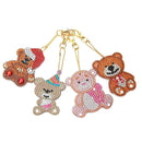 4pcs DIY Full Drill Special Shaped Diamond Painting Xmas Bear Cute Keyring