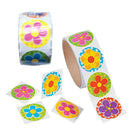 Pack Of 2 Colorful Flower Stickers Roll 1.5 Inch (100Pcs Per Roll)