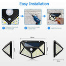 2pcs 100LED Solar Motion Sensor Wall Light Waterproof Yard Security Lamp Outdoor