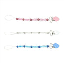 3 Pieces Baby Pacifier Crystal Pacifier Chain Clip  Pink  Blue  White