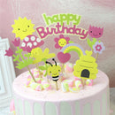 flower bee happy birthday cupcake toppers diy cakes topper party decorsupplies3C