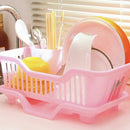 Environmental Plastic Kitchen Sink Dish Drainer Set Rack Washing Holder Bas