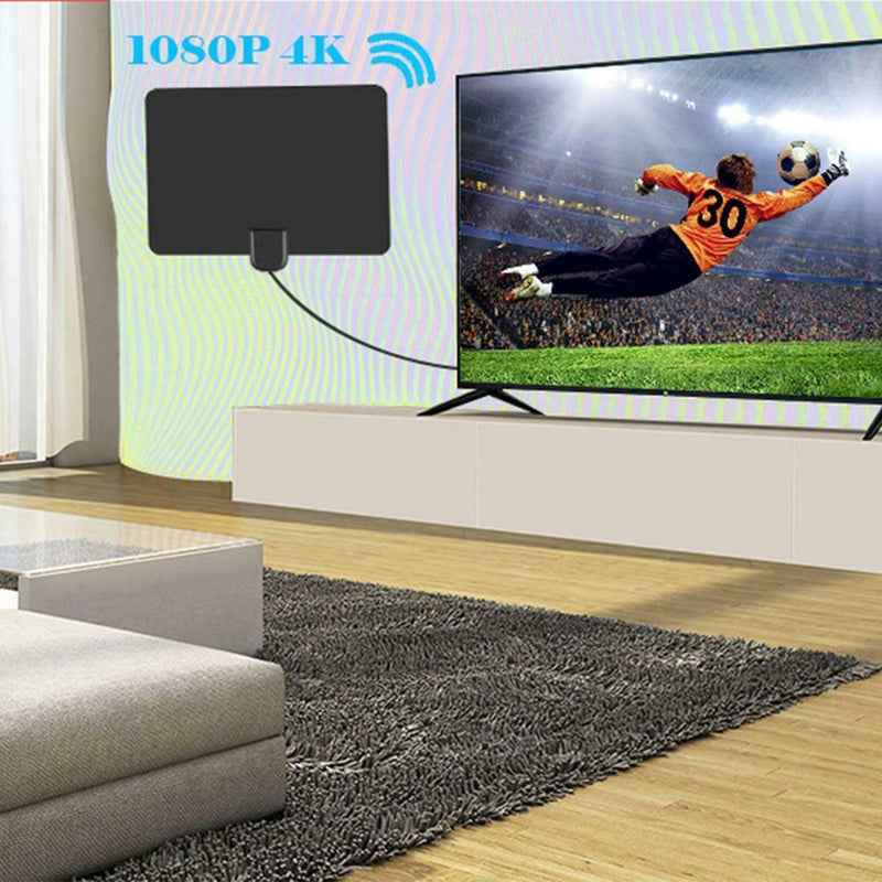 Digital TV Antenna VHF UHF Aerial with Amplifier 80 Miles DVB-T/T2 Receiver