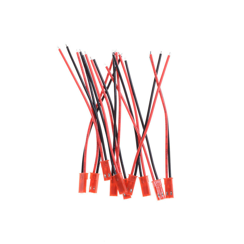10X 100mm Male + Female JST Connector Plug Cable Male+Female for RC Battery T JR